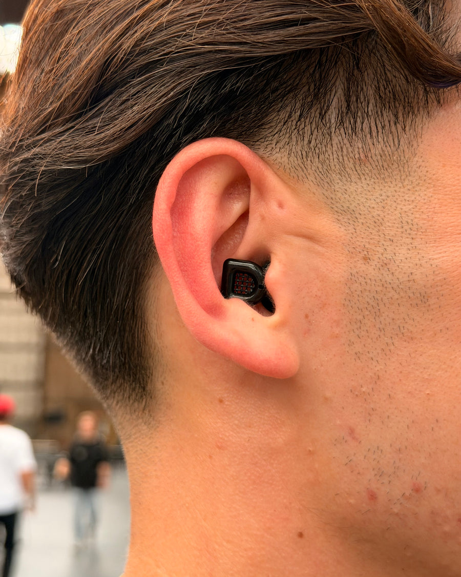 MUSED earplugs worn by a customer